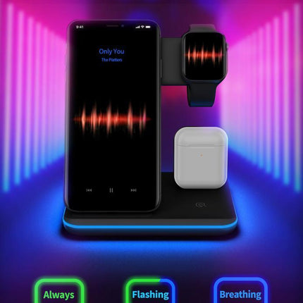 Compatible Mobile Phone Watch Earphone Wireless Charger 3 In 1 Wireless Charger Stand