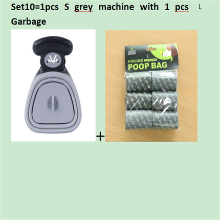 Dog Pet Travel Foldable Pooper Scooper With 1 Roll Decomposable bags Poop Scoop Clean Pick Up Excreta Cleaner Epacket Shipping