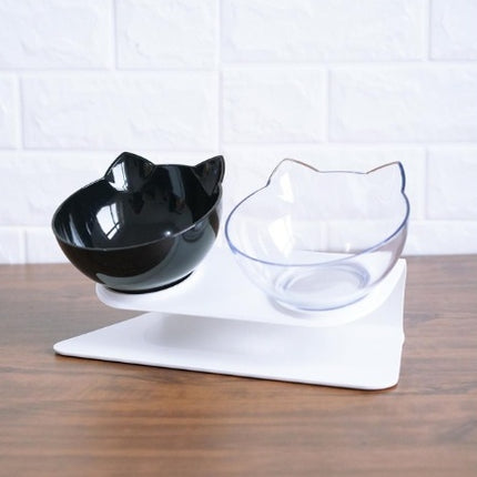 New Inclined Food Cat Ear Oblique Mouth Transparent Single Pet Bowl