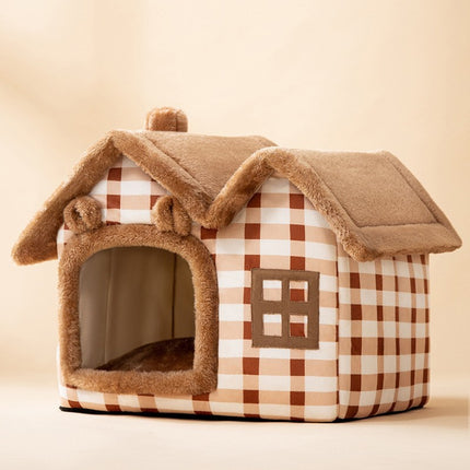 Foldable Dog House Pet Cat Bed Winter Dog Villa Sleep Kennel Removable Nest Warm Enclosed Cave Sofa Pets Supplies