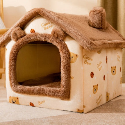 Foldable Dog House Pet Cat Bed Winter Dog Villa Sleep Kennel Removable Nest Warm Enclosed Cave Sofa Pets Supplies