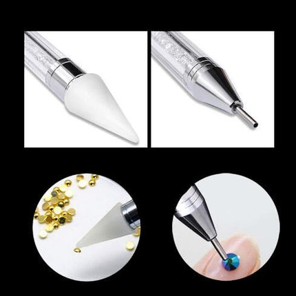 Dual-ended Nail Dotting Pen Diamond Painting Pen Crystal Beads Handle Rhinestone Studs Picker Wax Pencil Manicure