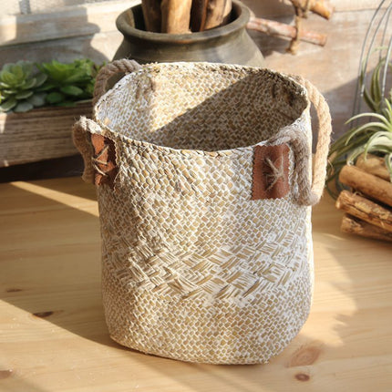 Hand woven basket flower basket basket rattan