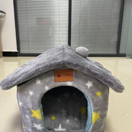 Foldable Dog House Pet Cat Bed Winter Dog Villa Sleep Kennel Removable Nest Warm Enclosed Cave Sofa Pets Supplies